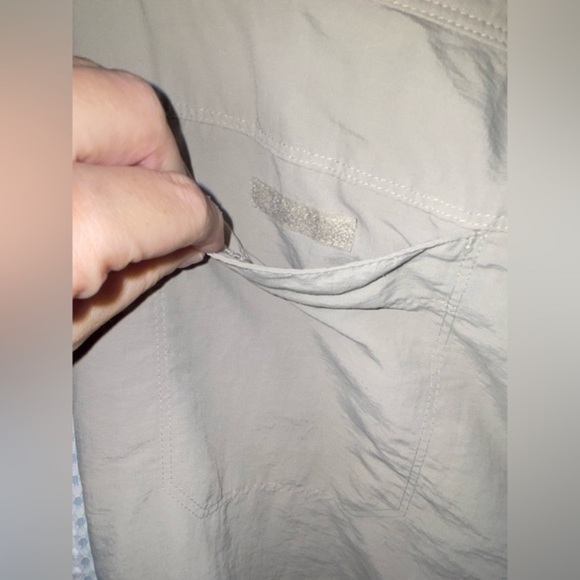 Women The North Face weatherproof sand beige hiking outdoor nylon pants size 10 - Picture 10 of 12